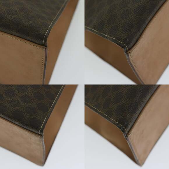 CELINE Macadam Canvas Hand Bag Pvc Leather Brown - Picture 10 of 12